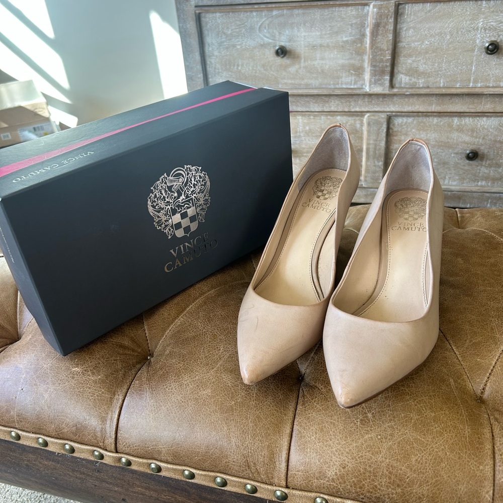 Vince Camuto, beige stiletto pumps